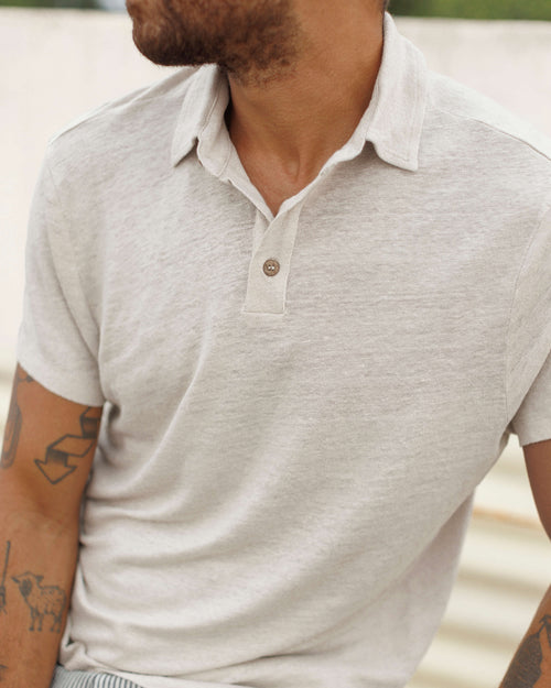 Knit Polo / Bone