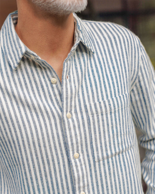 Cloud Flannel / Indigo Lines