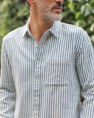 Cloud Flannel / Indigo Lines