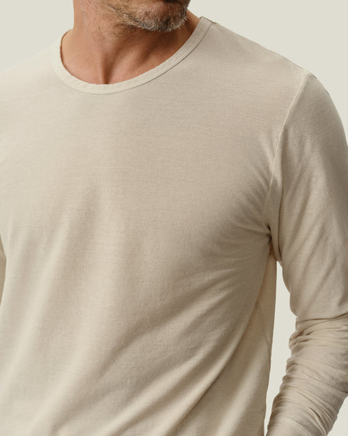 Long Sleeve Crepe Tee / Cream