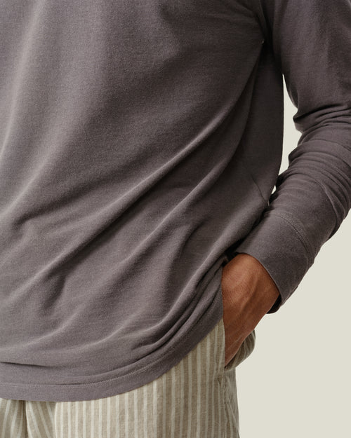Long Sleeve Crepe Tee / Silver