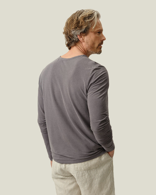 Long Sleeve Crepe Tee / Silver