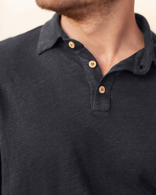 Long Sleeve Knit Polo / Night