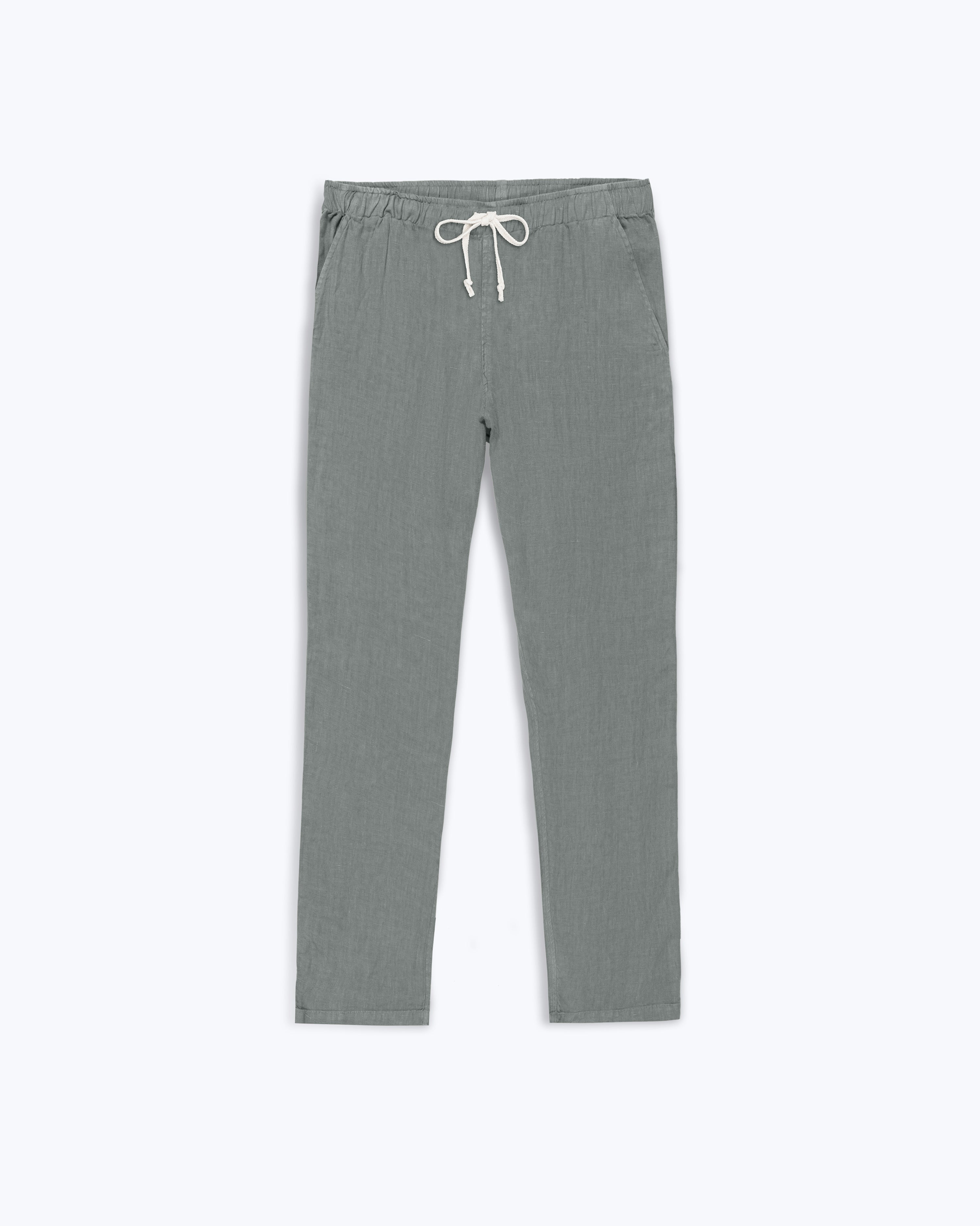 あおばくん着用GB_MOUTH Jade skin pants Bo Linen Drawstring Pants - Sustainable French Linen / Faded Green