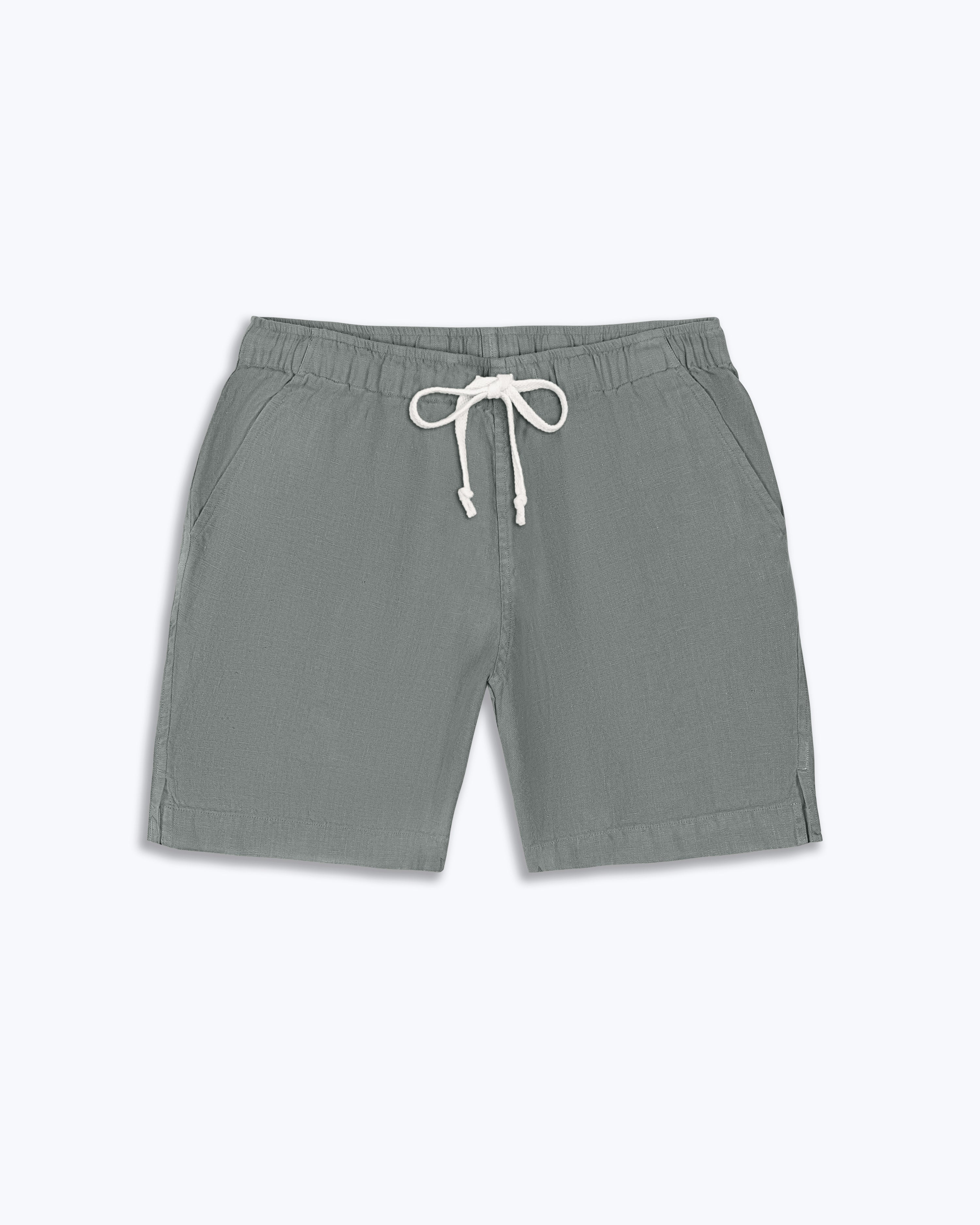 Bo Linen Drawstring Shorts - Sustainable French Linen / Faded