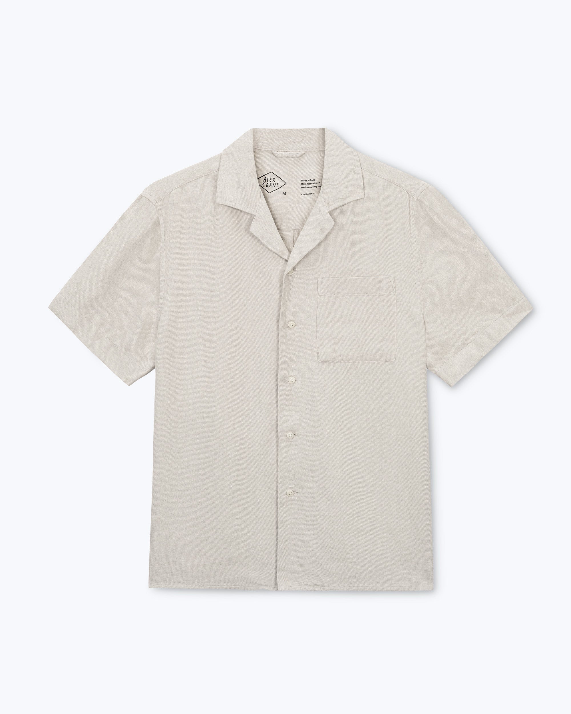 Camp Collar Linen Shirt - Sustainable French Linen / Twill Natural
