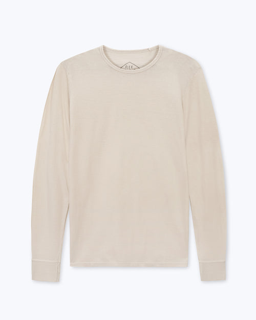 Long Sleeve Crepe Tee / Cream