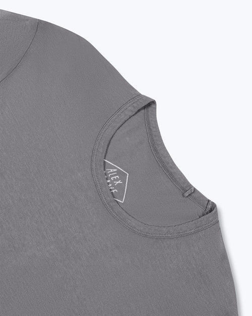 Long Sleeve Crepe Tee / Silver