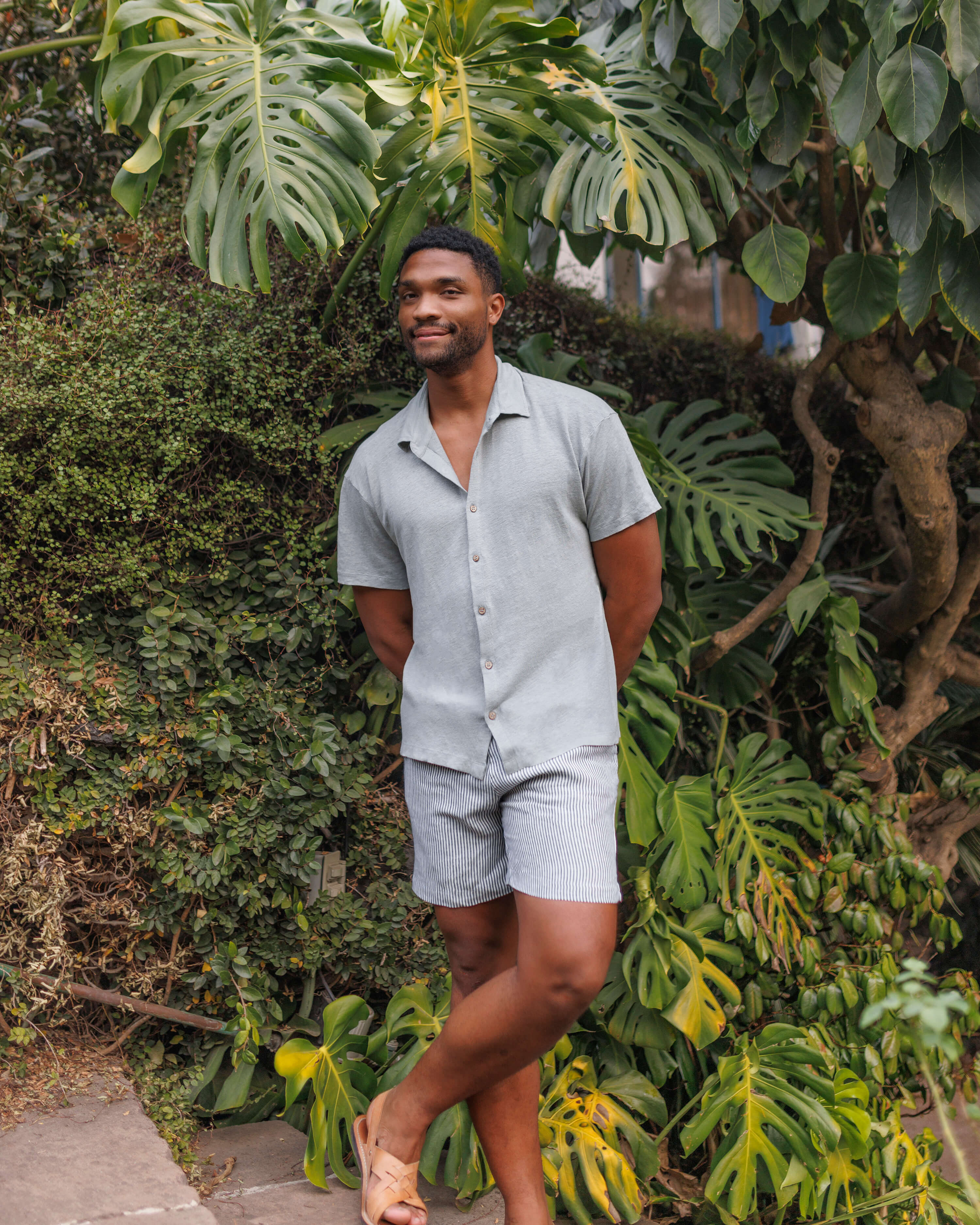 Knit Ola Linen Short Sleeve Button Up Shirt - Sustainable French