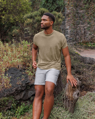 Sun Knit Linen T-Shirt - Sustainable French Linen / Brownish Green Tank