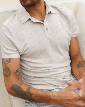 Knit Polo / Bone