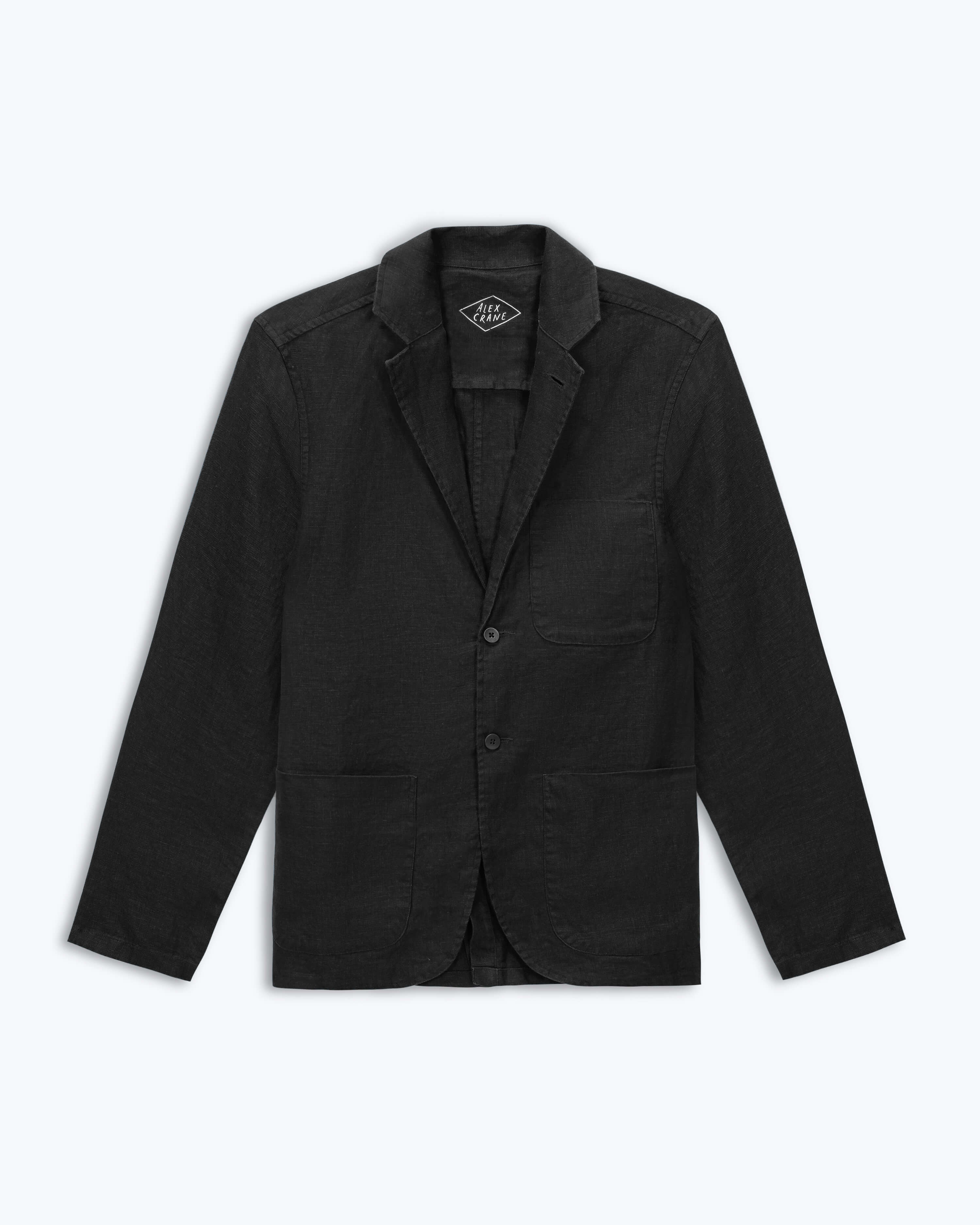 Alta Linen Unstructured Blazer / Black Night – Alex Crane