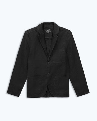 Alta Linen Unstructured Blazer / Black Night