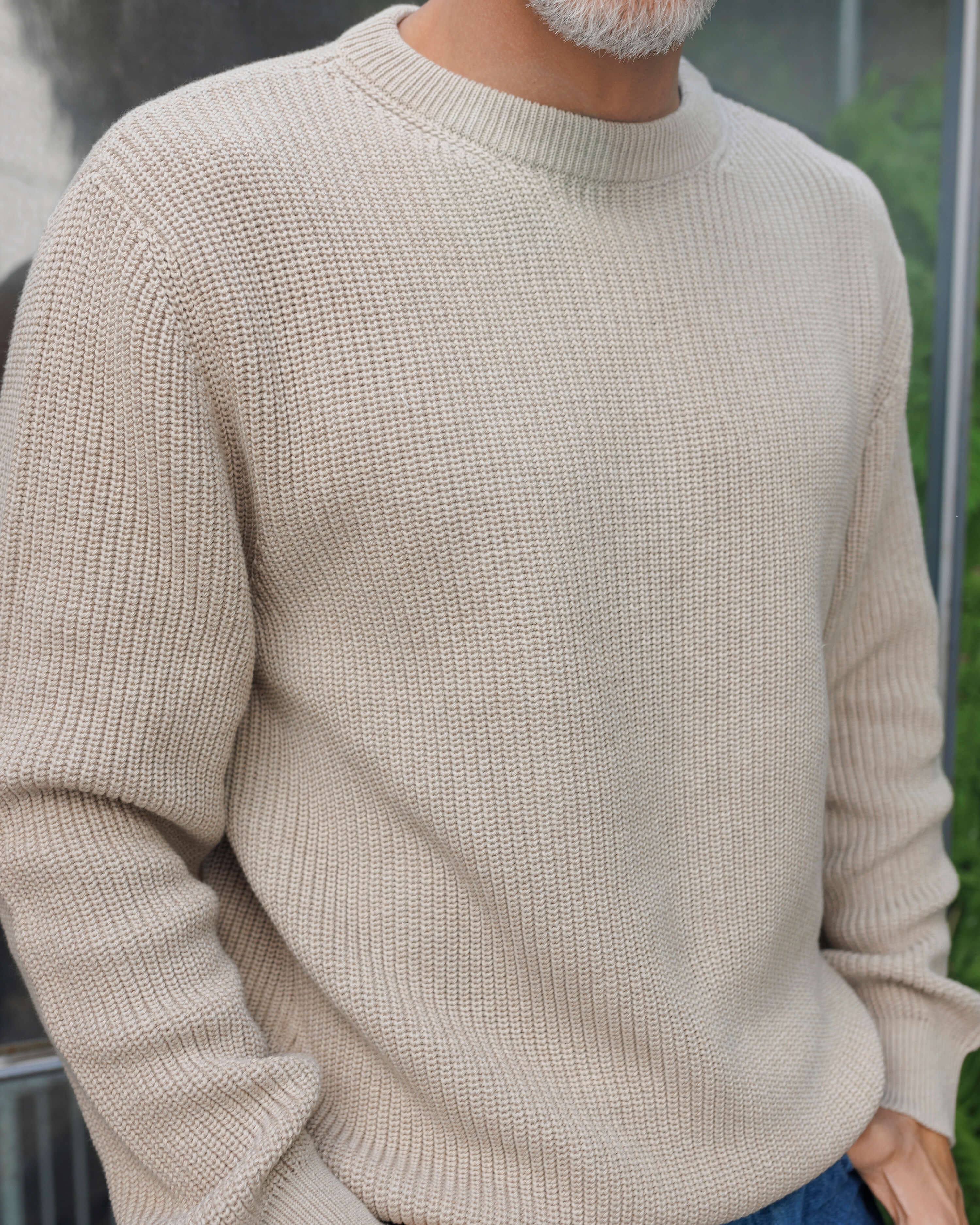 Bay Organic Cotton Chunky Knit Sweater / Natural Bone – Alex Crane