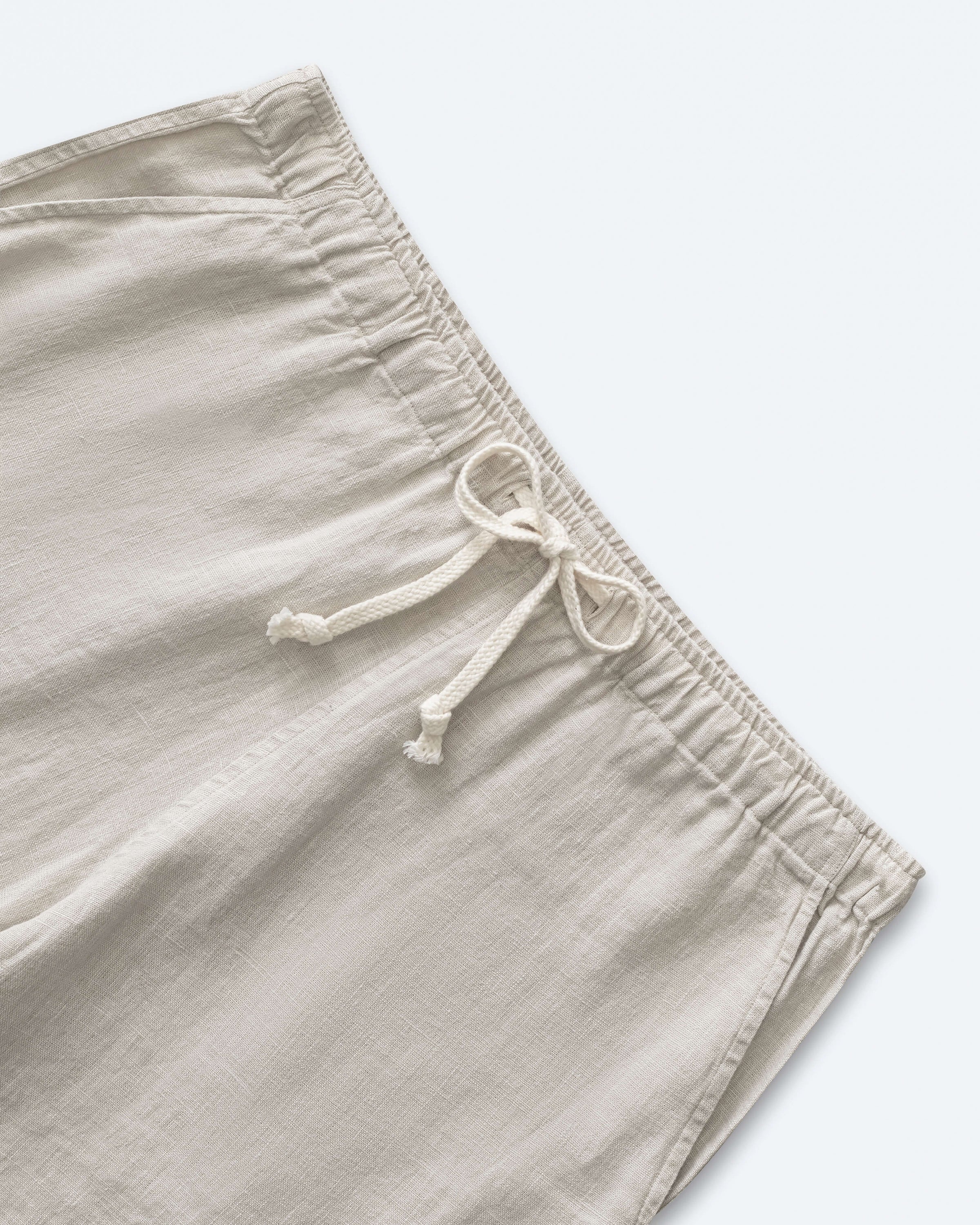 Bo Linen Drawstring Shorts - Sustainable French Linen / Natural Bone