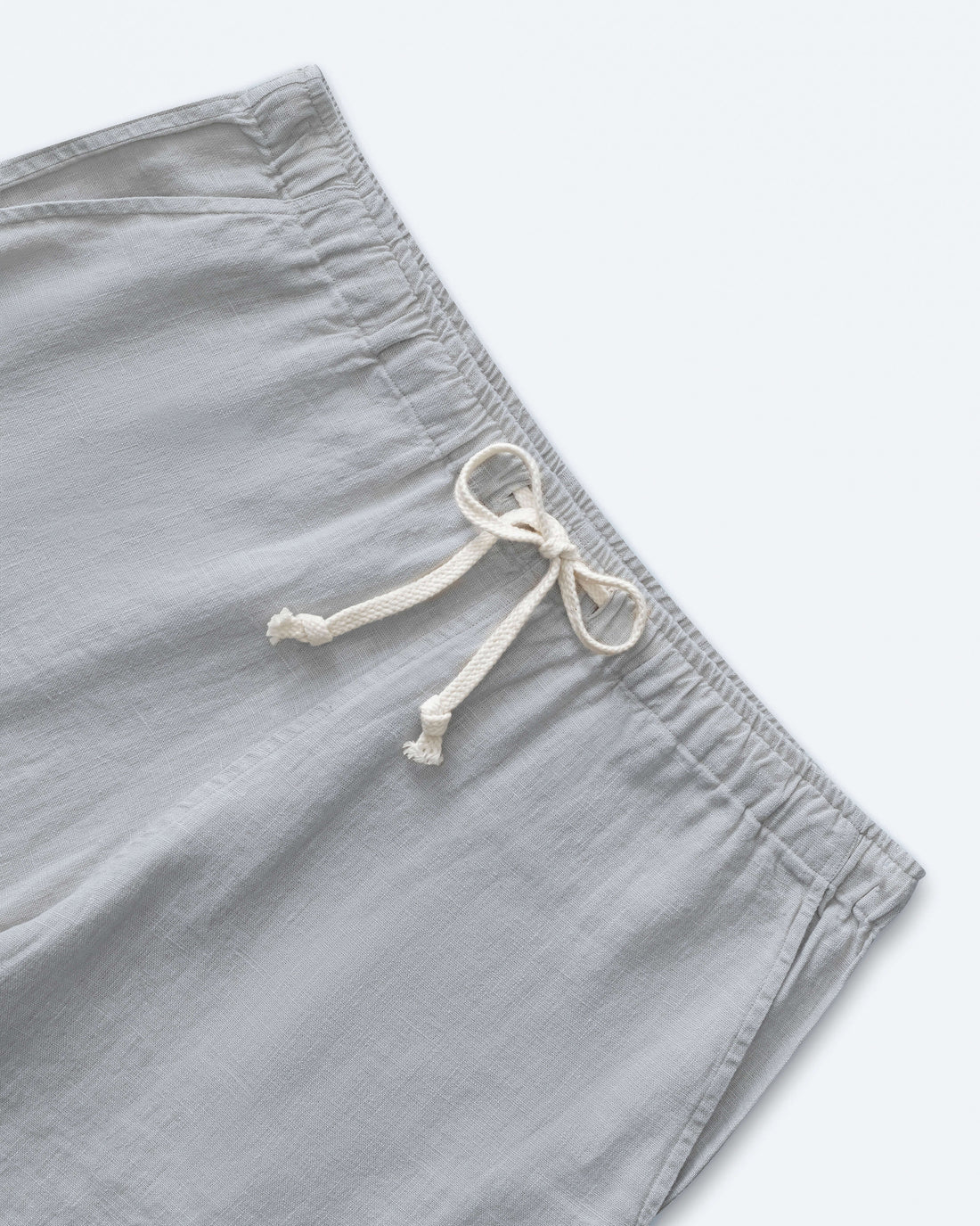 Bo Linen Drawstring Shorts - Sustainable French Linen / Faded Silver Steel