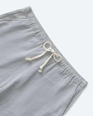 Bo Linen Drawstring Shorts - Sustainable French Linen / Faded Silver Steel