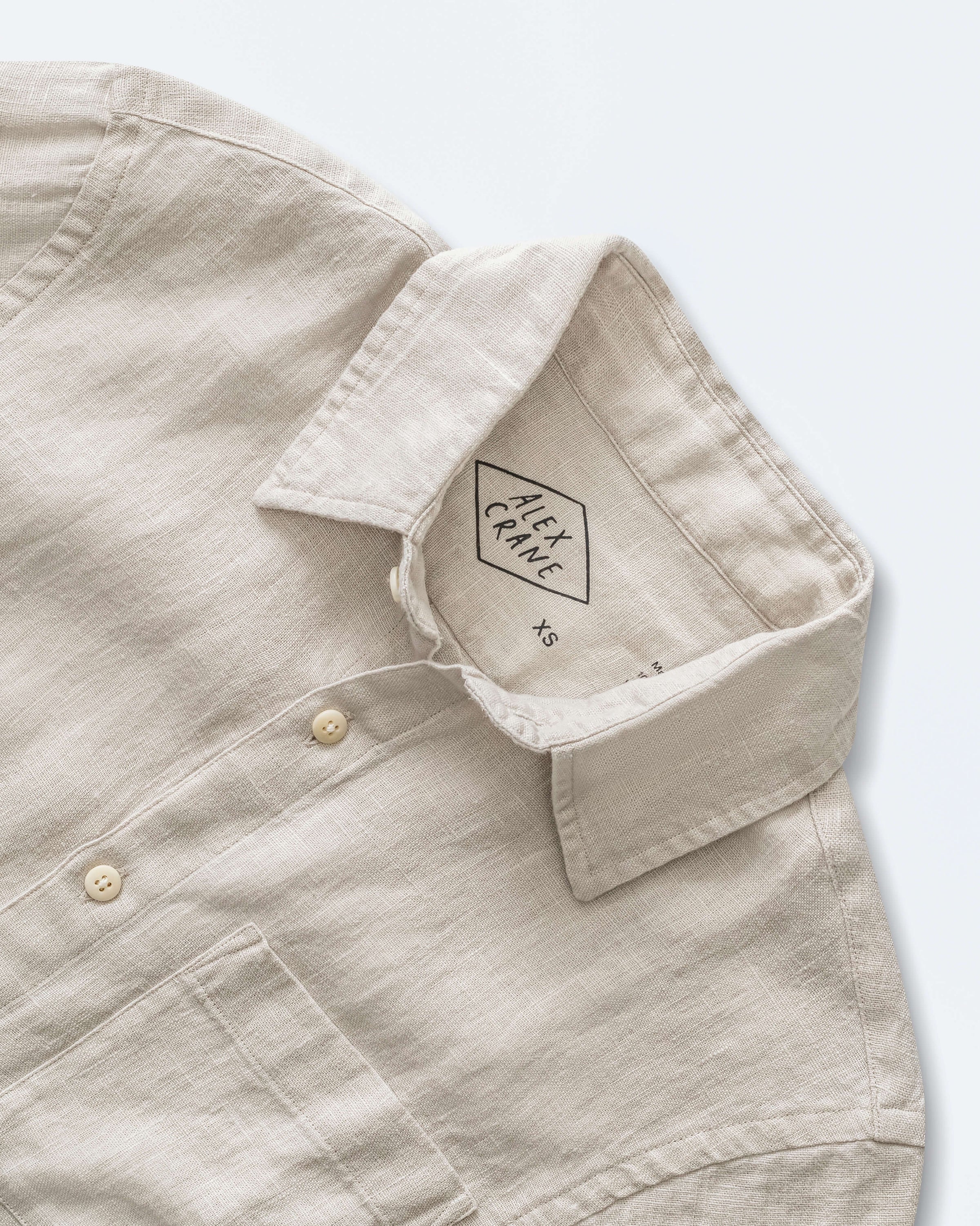 Playa Linen Button-Down Shirt - Sustainable French Linen / Natural Bone