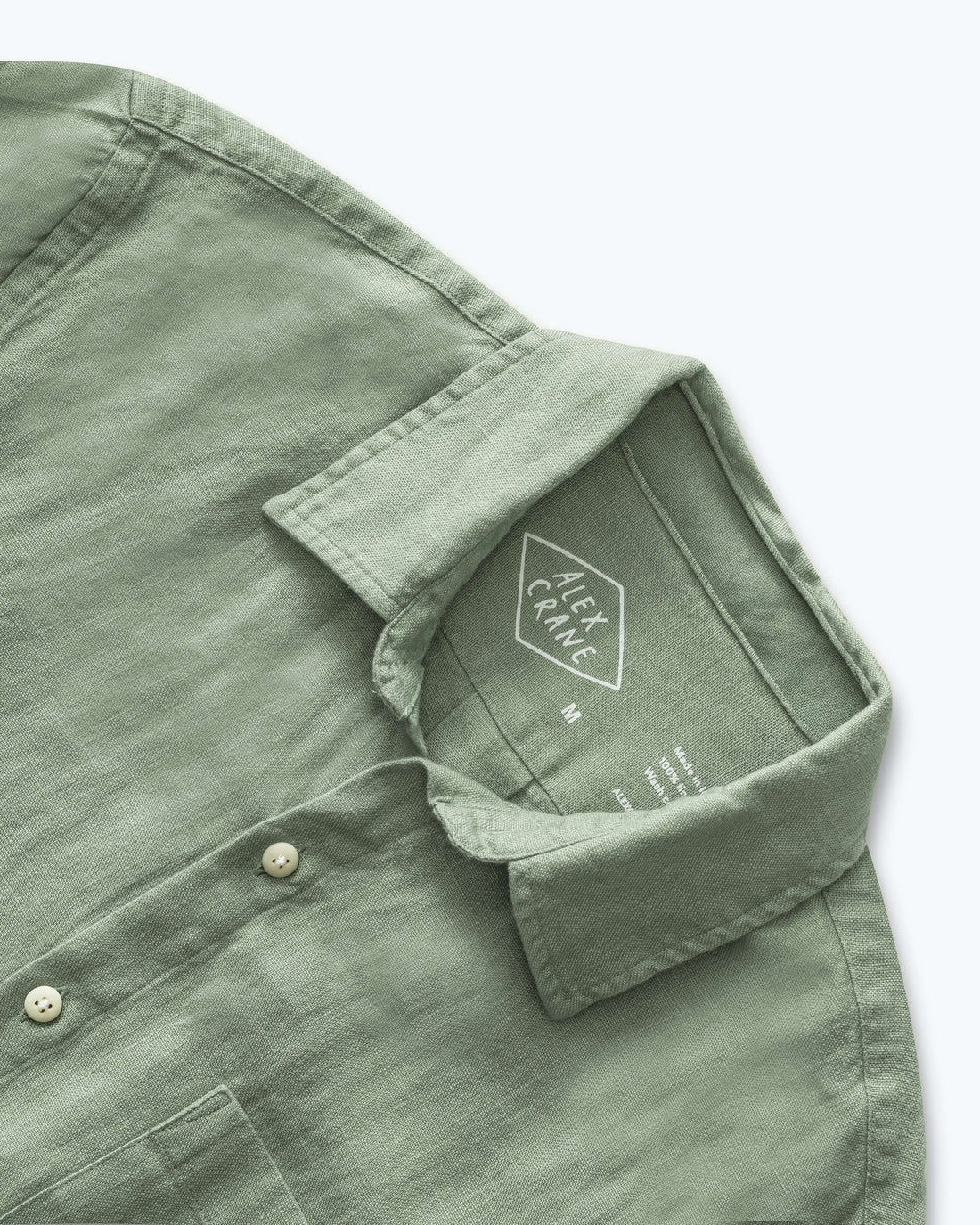 Ola Linen Short Sleeve Shirt - Sustainable French Linen / Light Green Moss