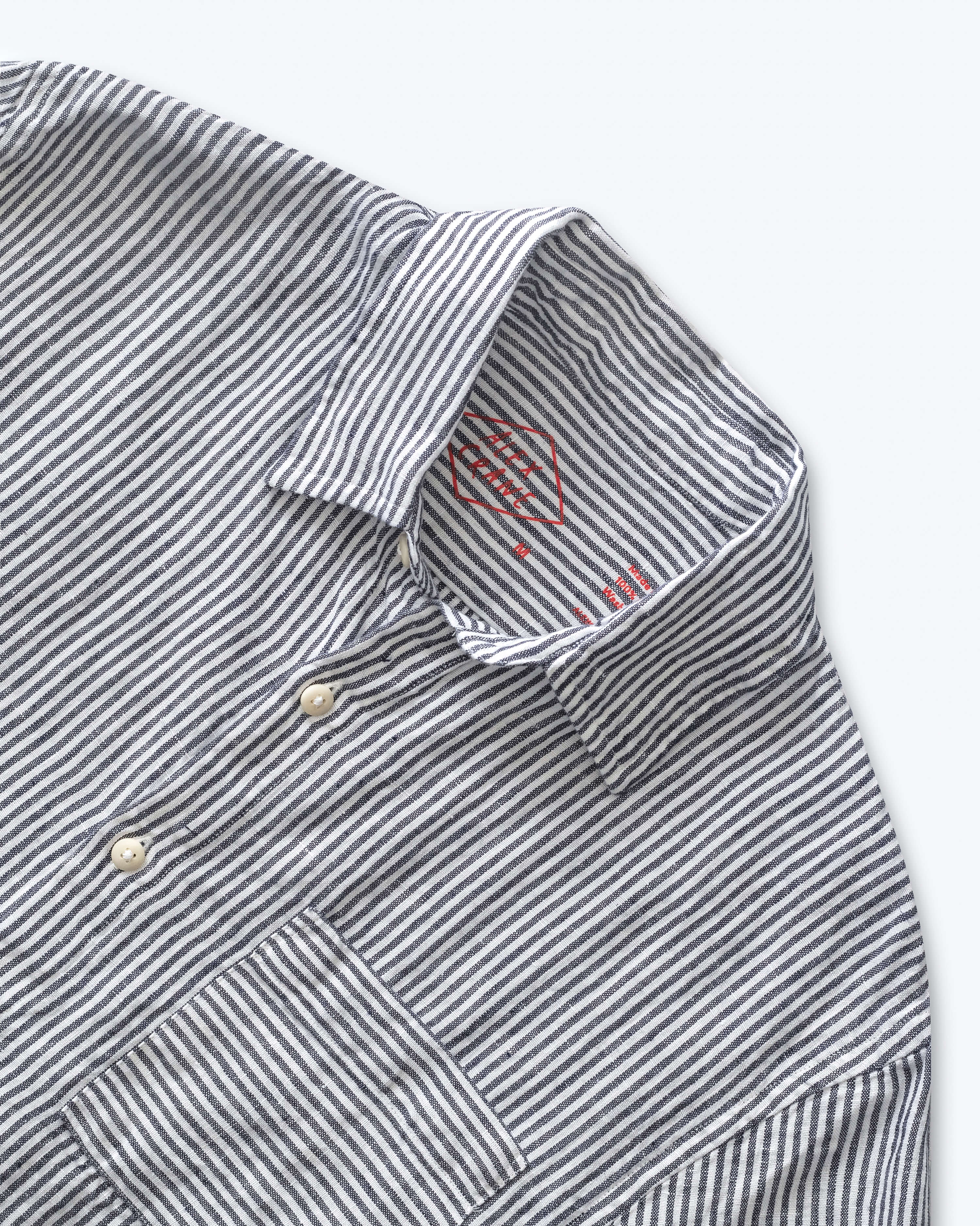 Ola Linen Short Sleeve Shirt - Sustainable French Linen / Blue and