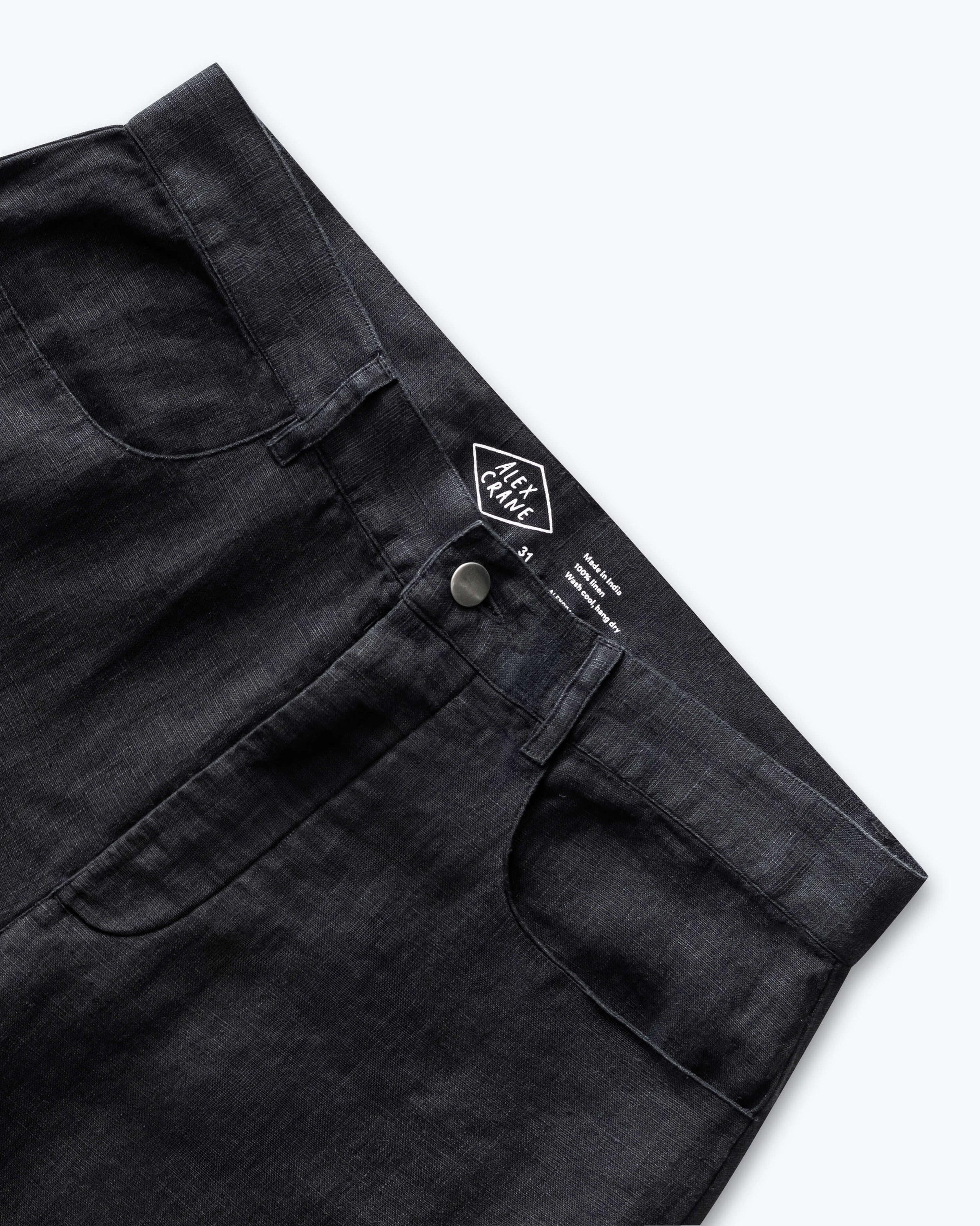 Cham Linen Pants - Sustainable French Linen / Black Night