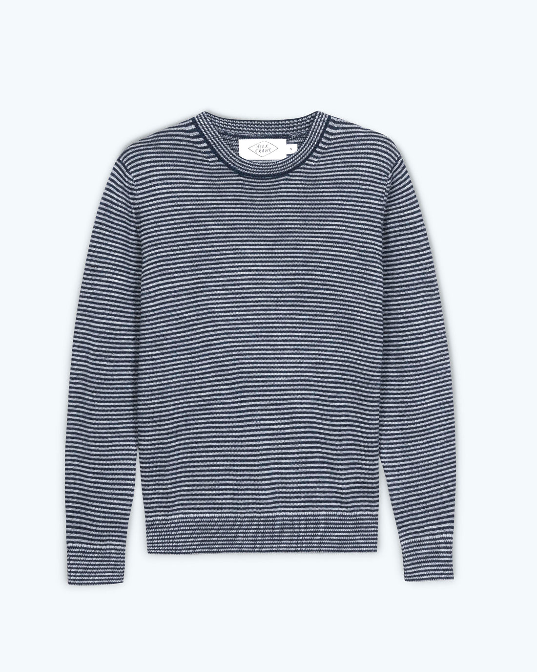 Campo Organic Merino Wool Sweater / Blue and White Stripe Indigo Lines