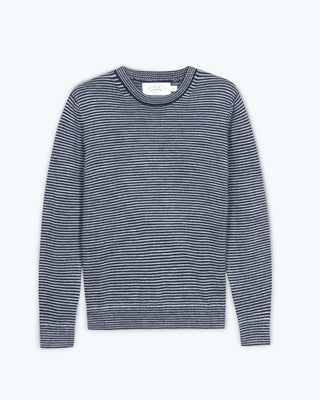 Campo Organic Merino Wool Sweater / Blue and White Stripe Indigo Lines