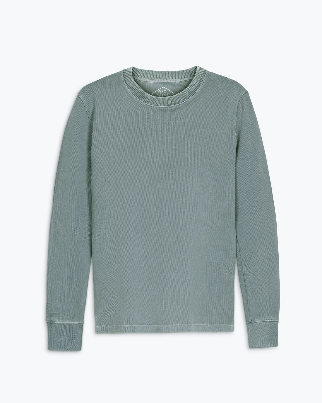 Caza Slubbly Organic Cotton Crewneck Sweatshirt / Faded Green