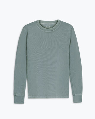 Caza Slubbly Organic Cotton Crewneck Sweatshirt / Faded Green