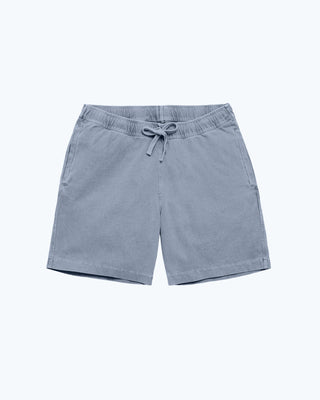 Caza Slubbly Organic Cotton Drawstring Shorts / Faded Blue Wave