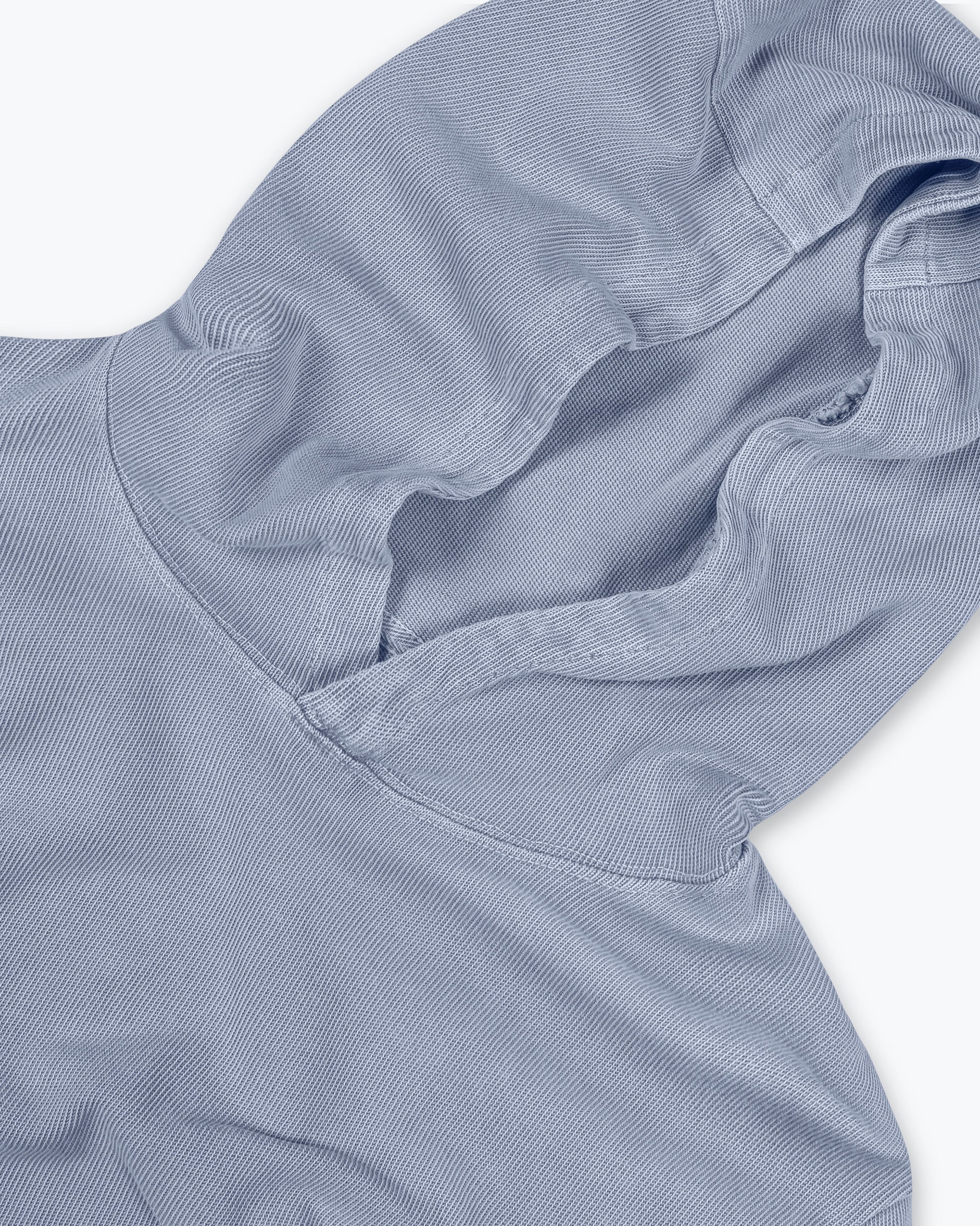 Caza Slubbly Organic Cotton Hoodie / Faded Blue Wave