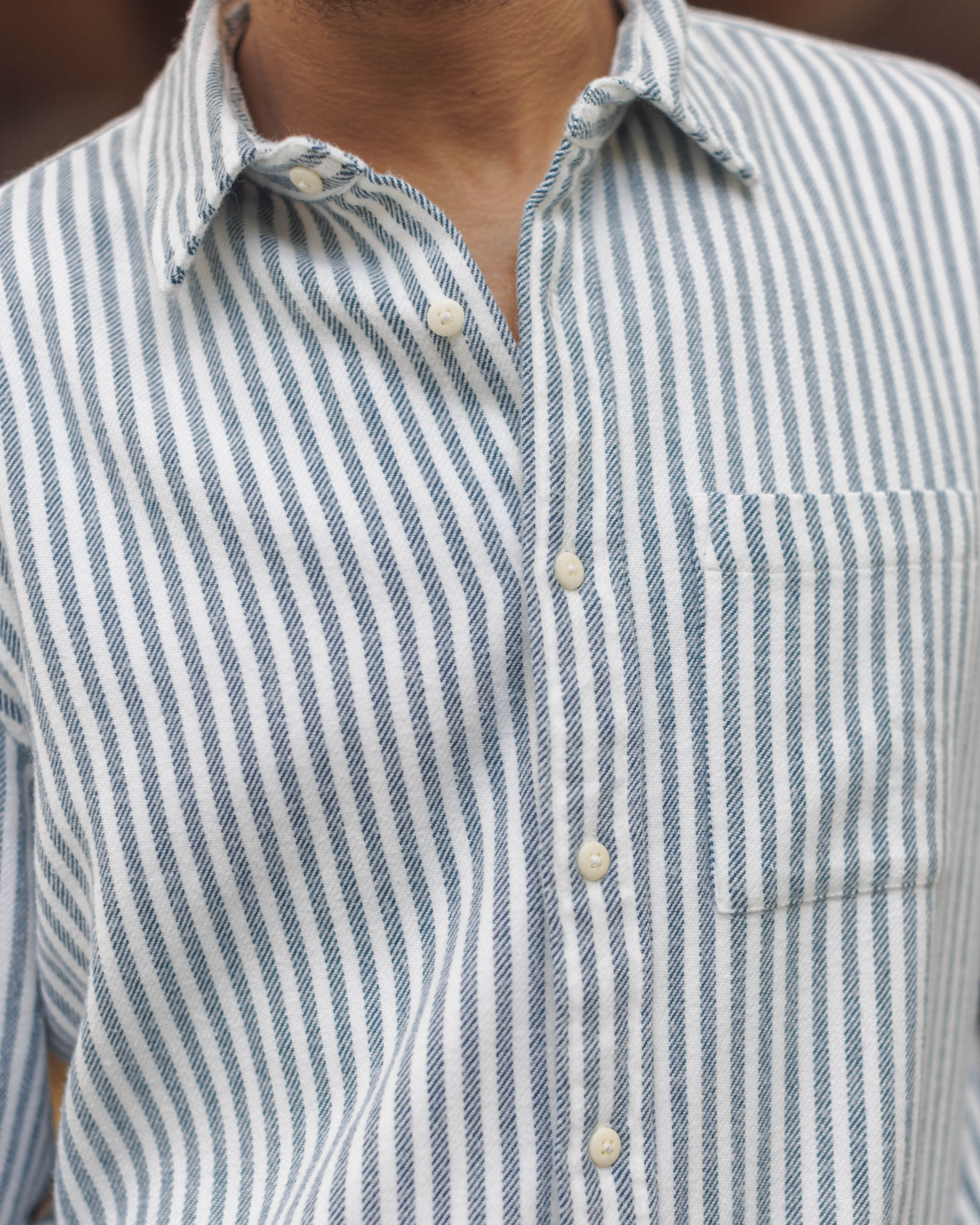 Cloud Flannel / Indigo Lines – Alex Crane