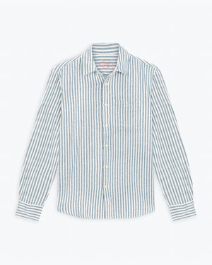 Cloud Flannel / Indigo Lines