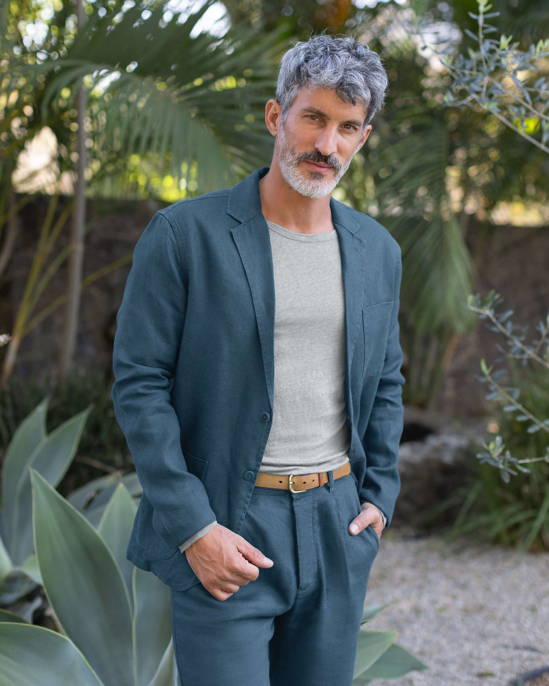 Alta Linen Unstructured Blazer / Dusk Blue