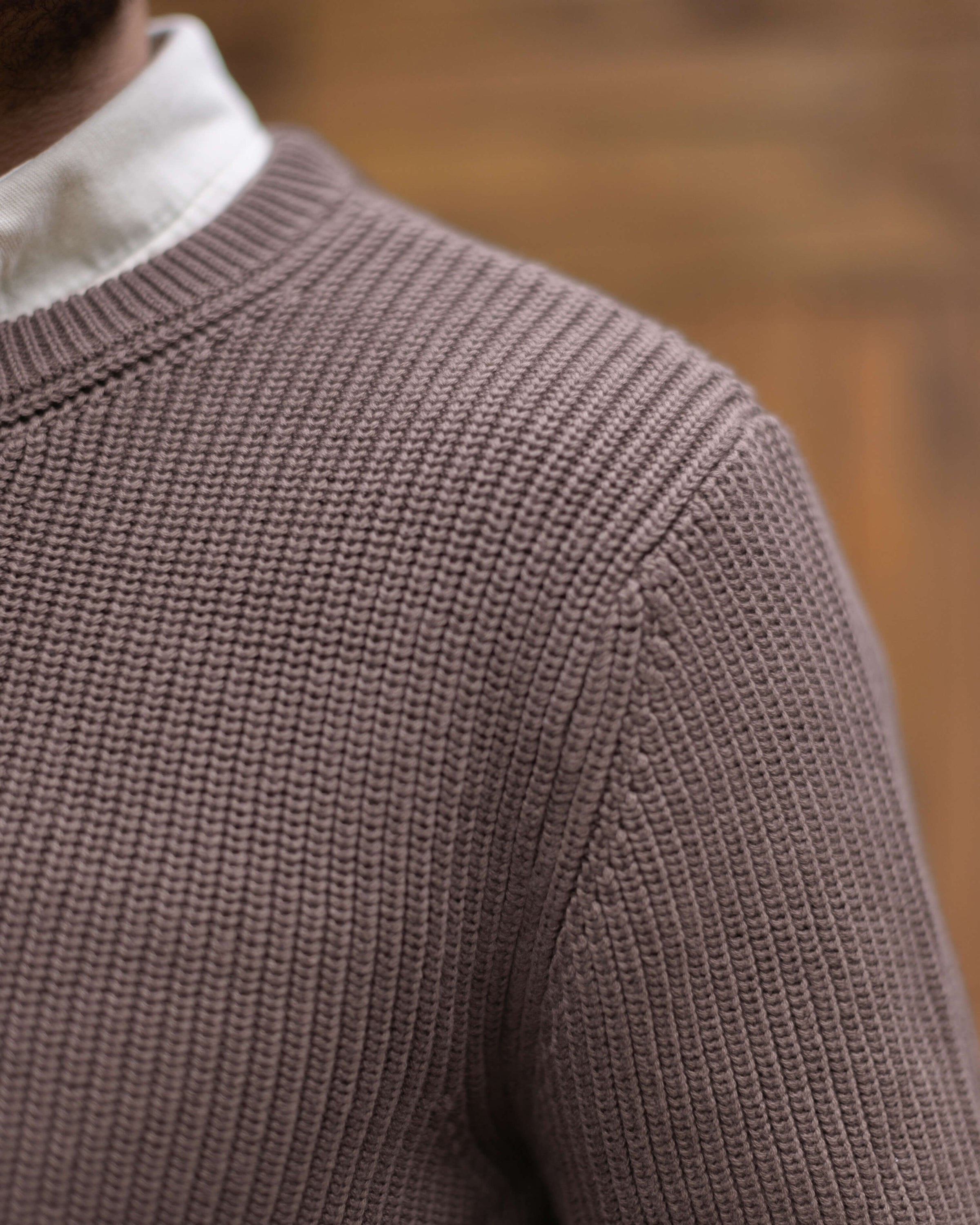 Bay Organic Cotton Chunky Knit Sweater / Faded Brown Coffee