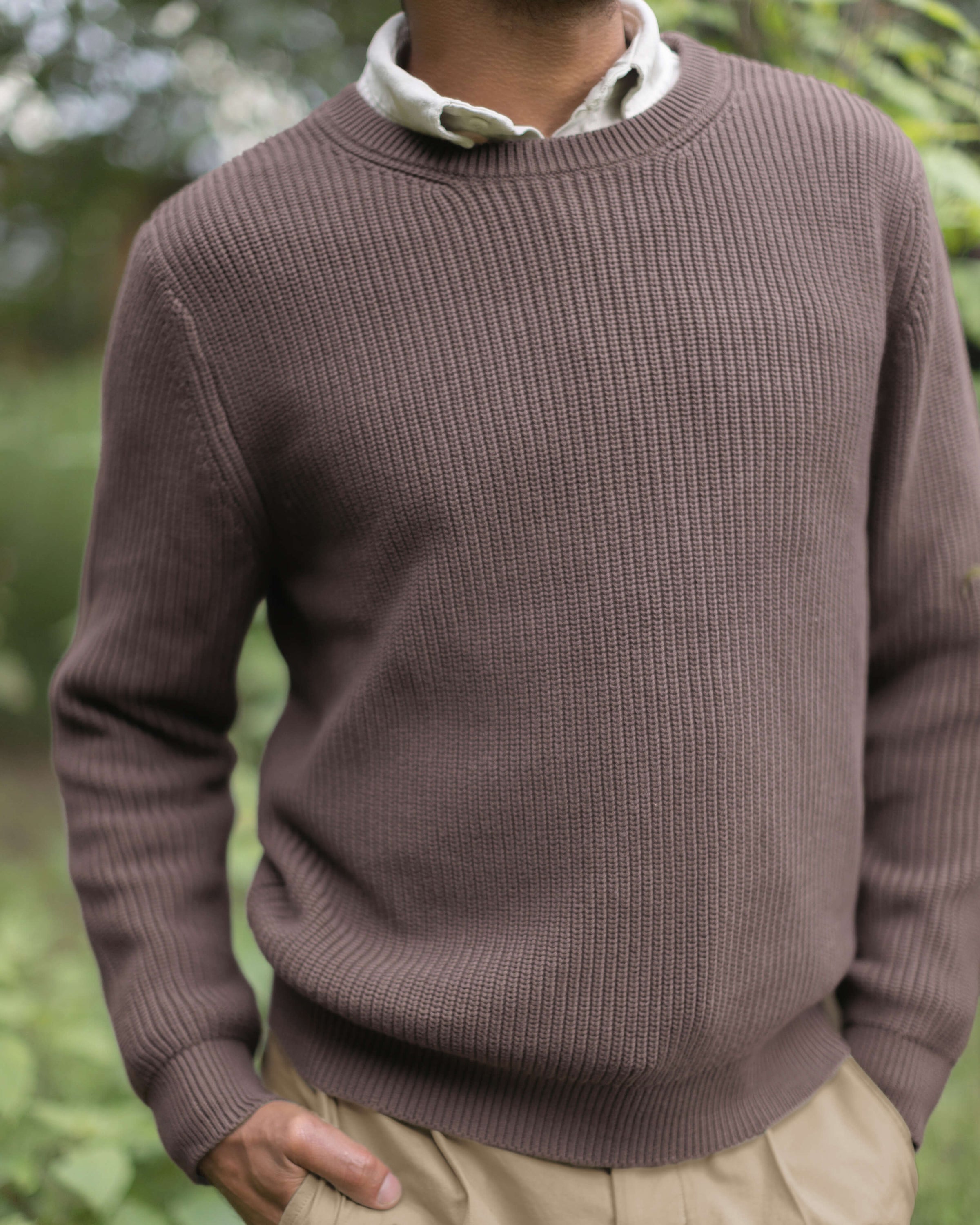 Bay Organic Cotton Chunky Knit Sweater / Faded Brown Coffee