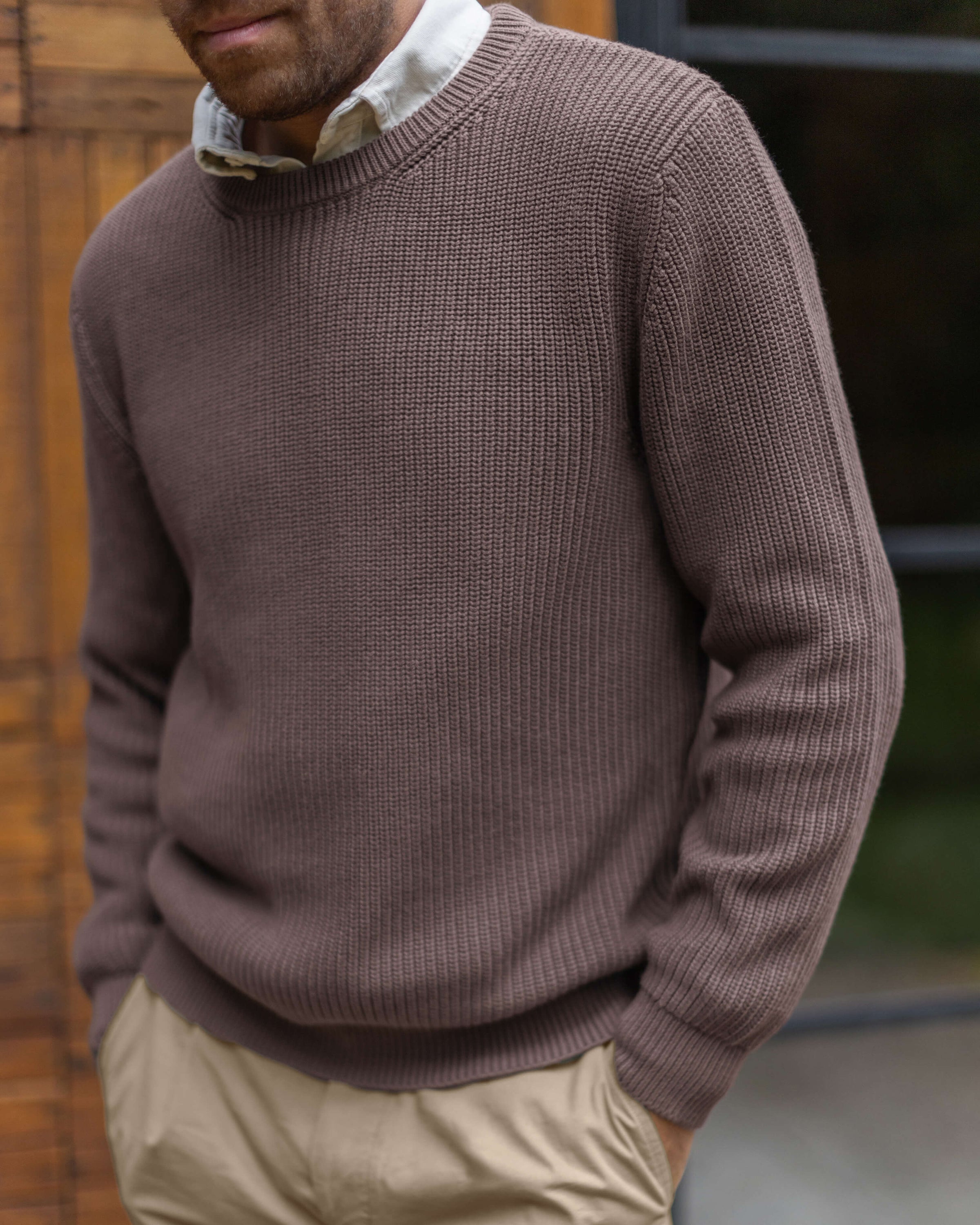 Bay Organic Cotton Chunky Knit Sweater / Faded Brown Coffee
