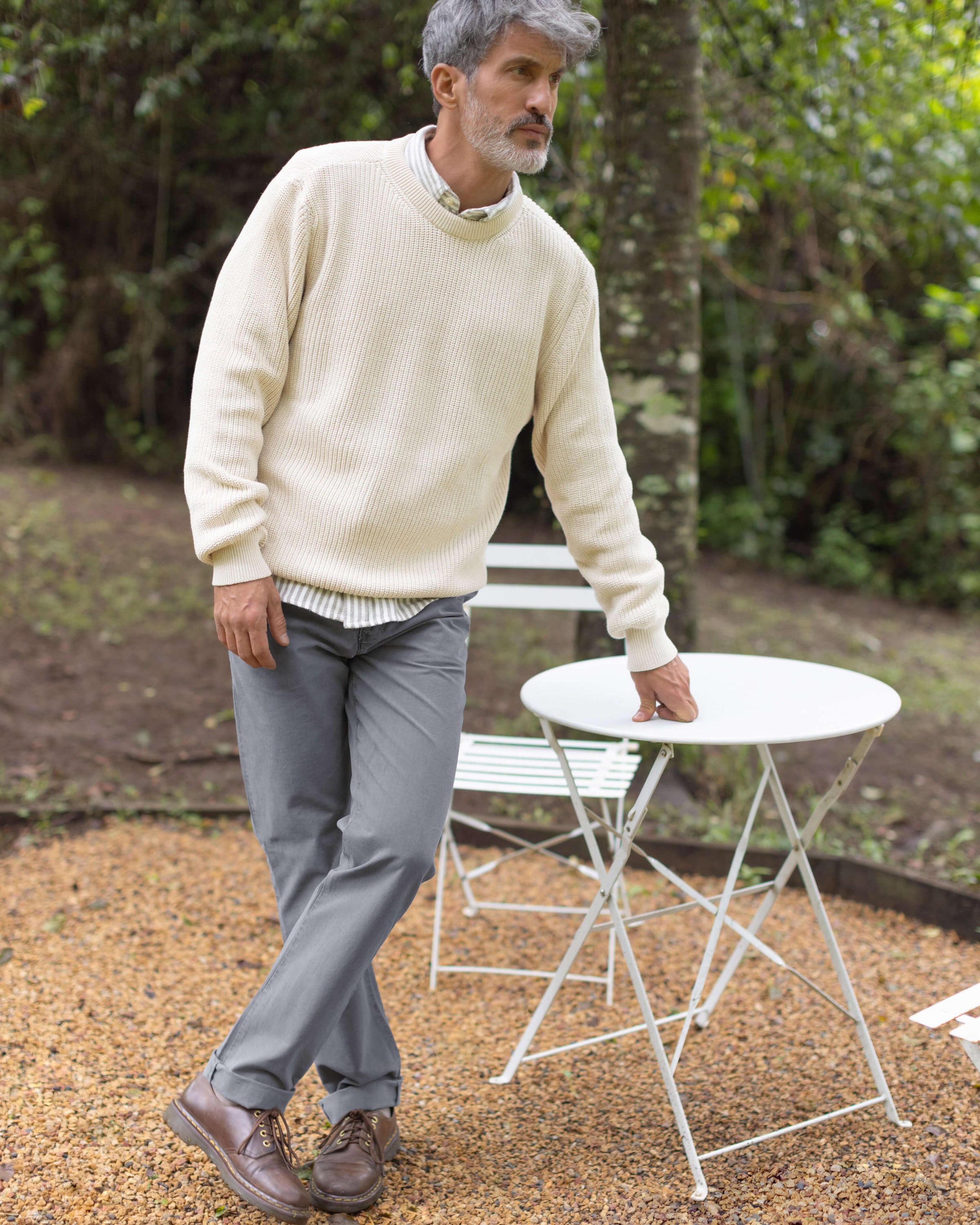 Bay Organic Cotton Chunky Knit Sweater / Cream Off White