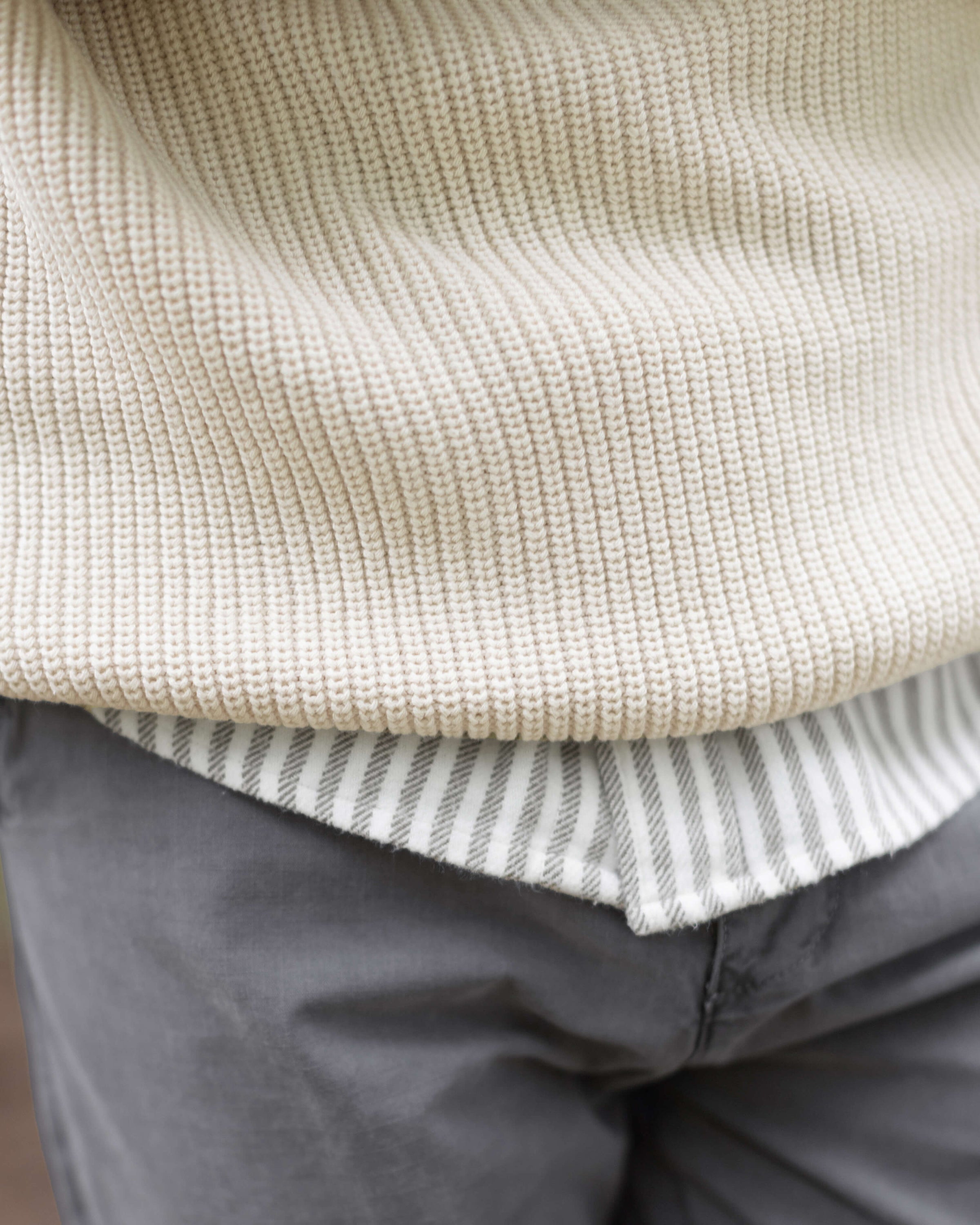 Bay Organic Cotton Chunky Knit Sweater / Cream Off White