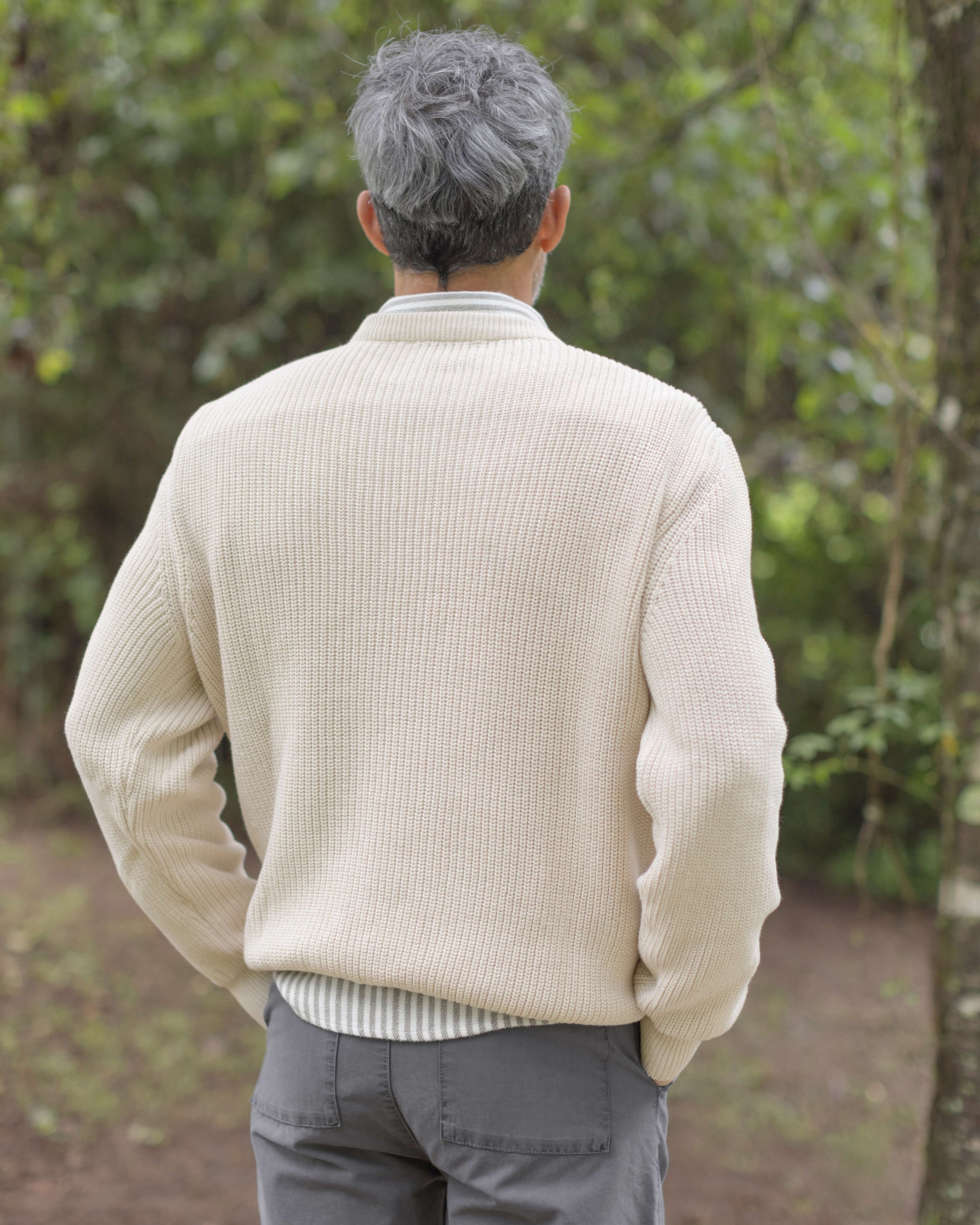 Bay Organic Cotton Chunky Knit Sweater / Cream Off White