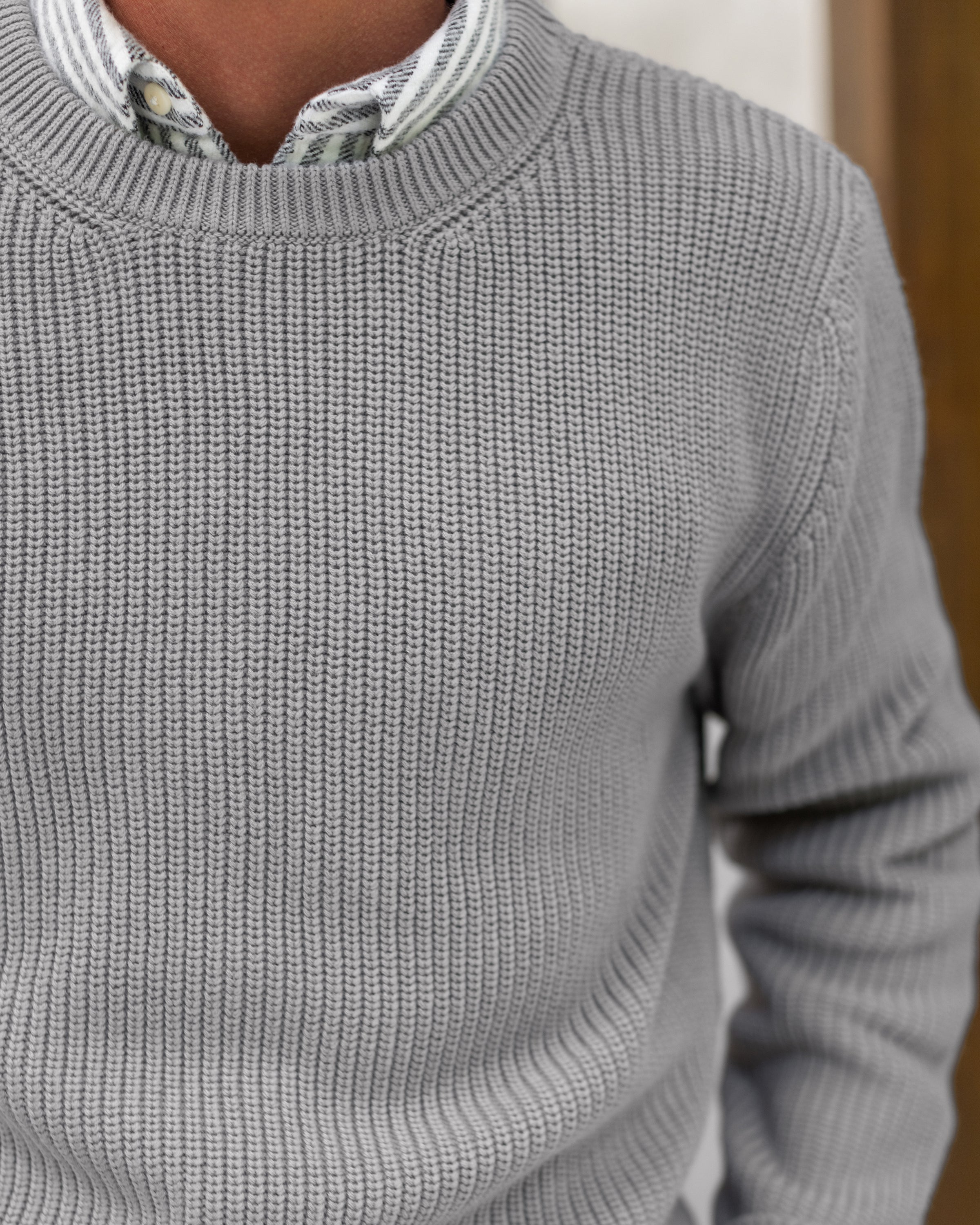 Bay Organic Cotton Chunky Knit Sweater / Faded Silver Steel