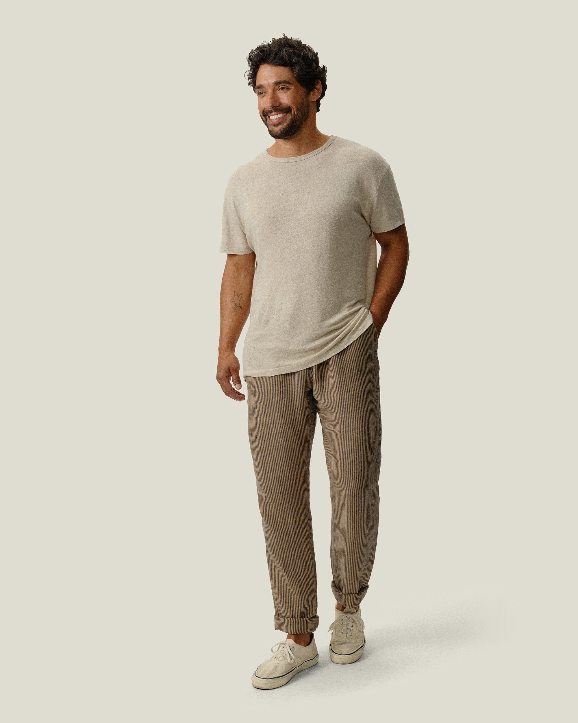 Bo Linen Drawstring Pants - Sustainable French Linen / Overdye