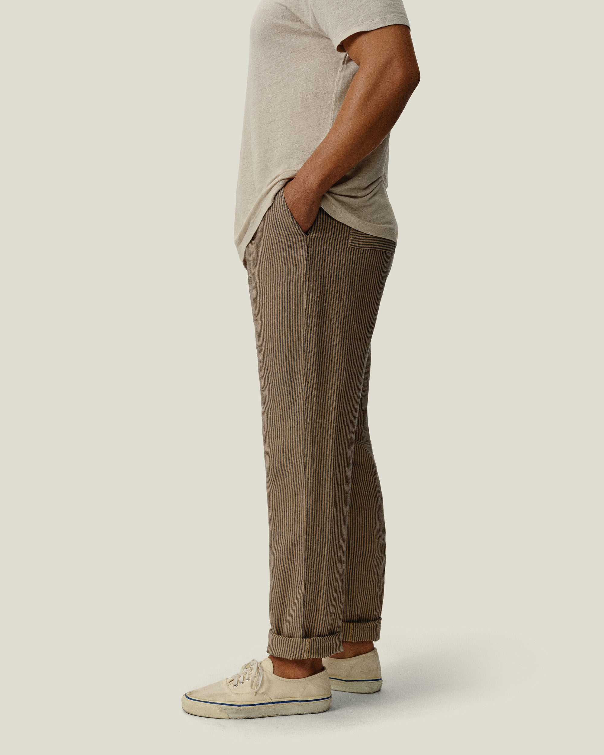 Bo Linen Drawstring Pants - Sustainable French Linen / Overdye