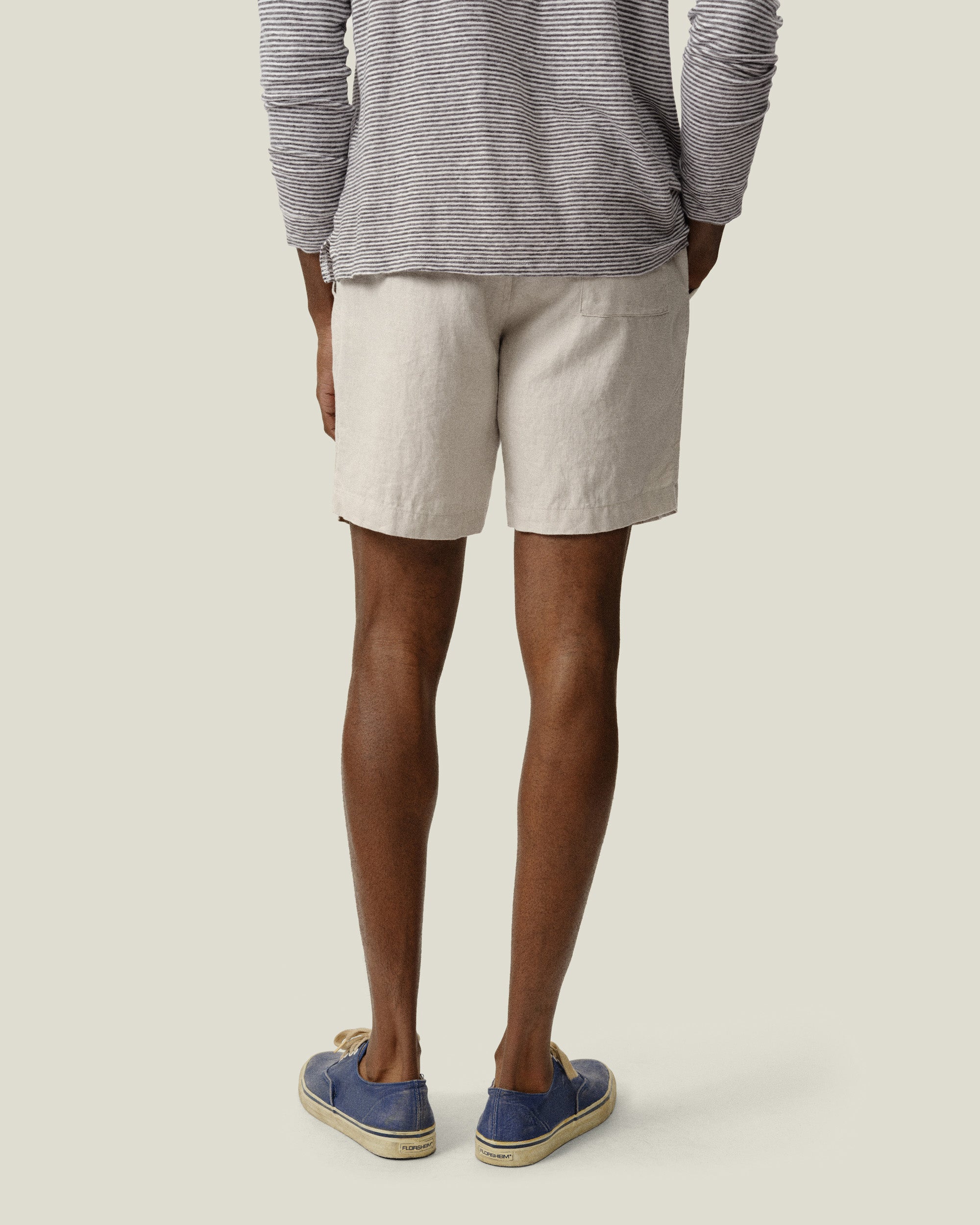 Bo Linen Drawstring Shorts - Sustainable French Linen / Natural