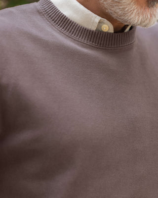 Caza Slubbly Organic Cotton Crewneck Sweatshirt / Faded Brown Coffee