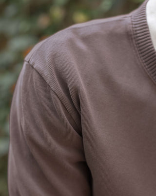 Caza Slubbly Organic Cotton Crewneck Sweatshirt / Faded Brown Coffee
