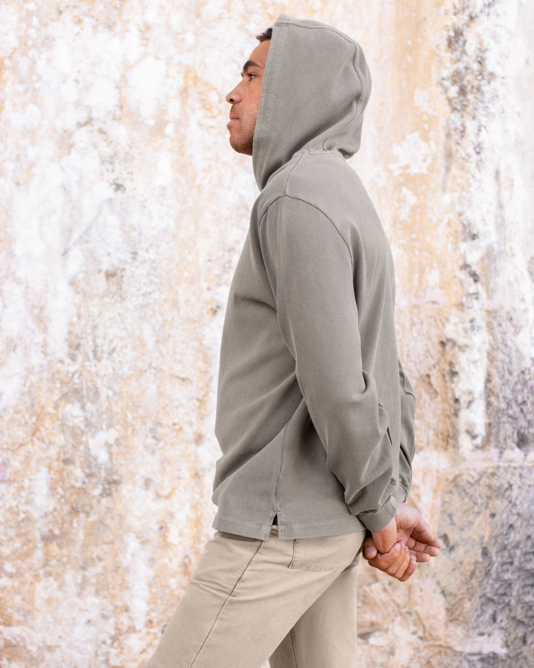 Caza Slubbly Organic Cotton Hoodie / Brown Gold Clay