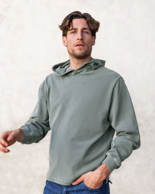 Caza Slubbly Organic Cotton Hoodie / Faded Green