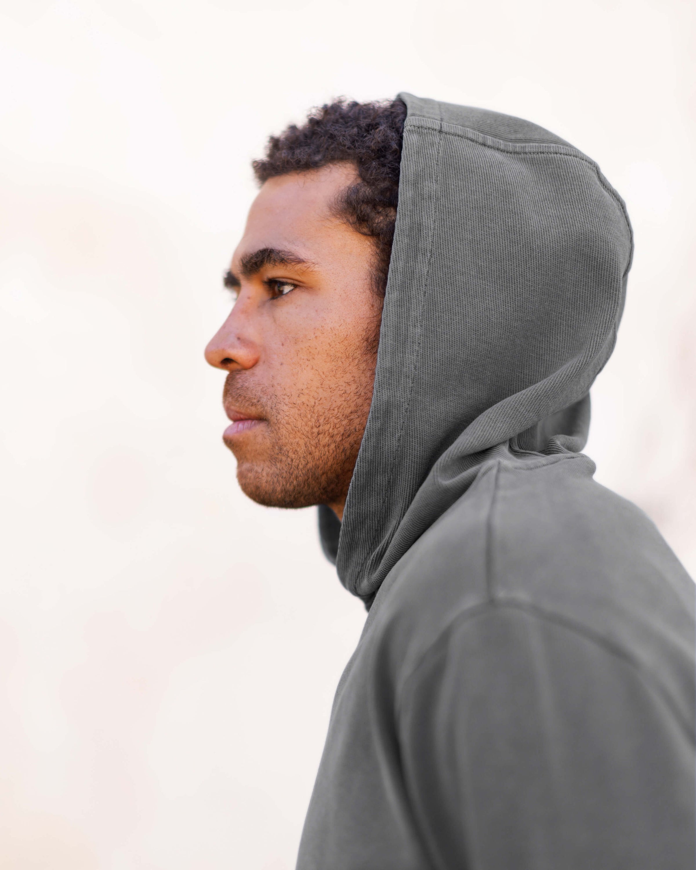 Caza Slubbly Organic Cotton Hoodie / Faded Grey Slate