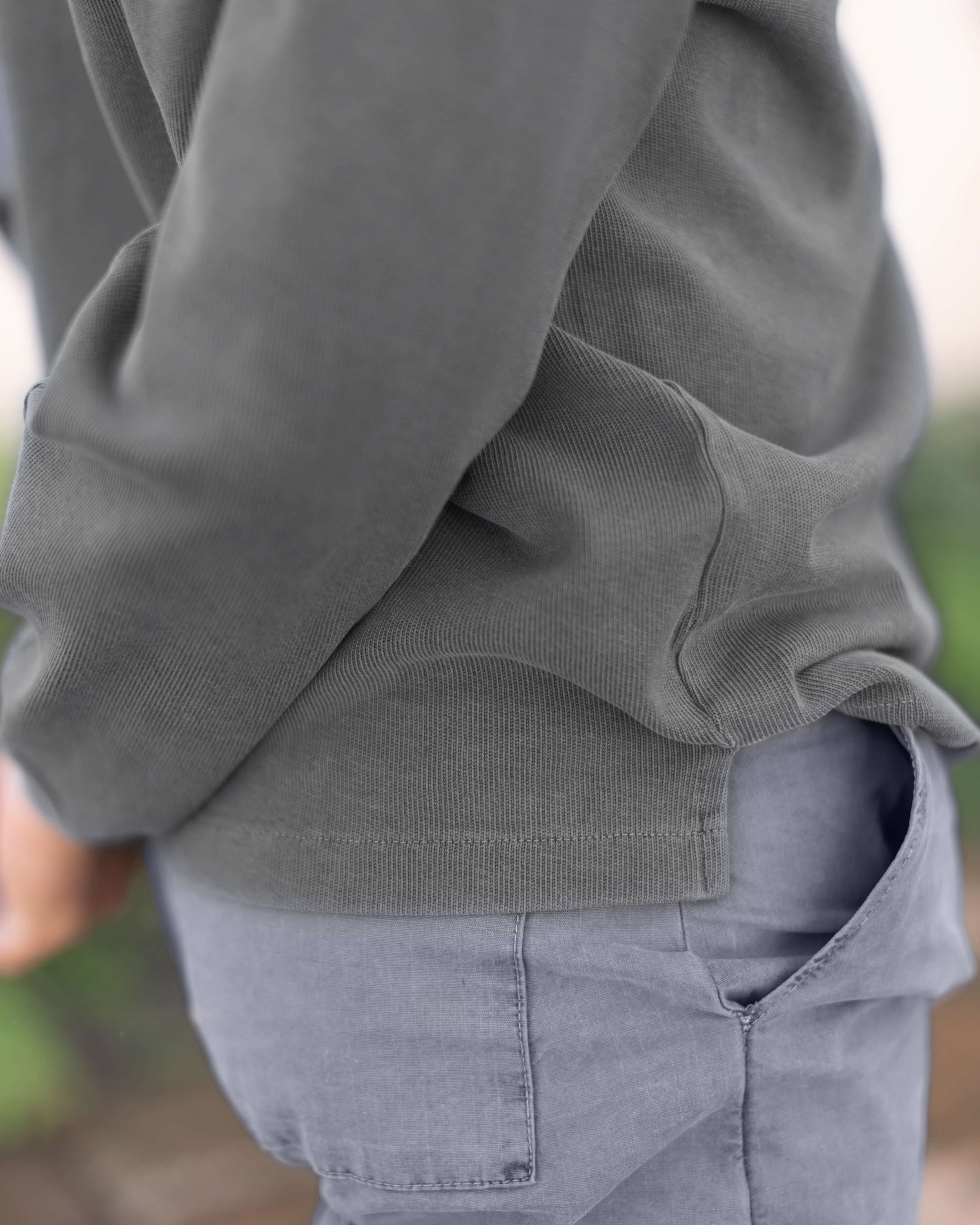 Caza Slubbly Organic Cotton Hoodie / Faded Grey Slate
